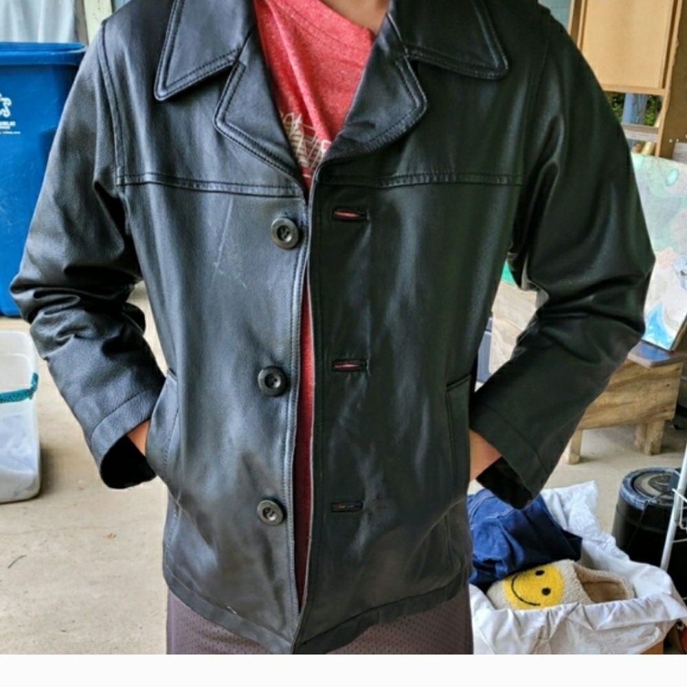 Kids Black Leather Jacket
